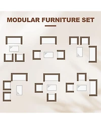 gaomon 4 Pieces Patio Furniture Set, Outdoor with Soft Cushions and Coffee Table, All-Weather Rattan Set Seats