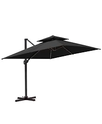 Pellebant Outdoor Patio Aluminum Double Top Cantilever Umbrella
