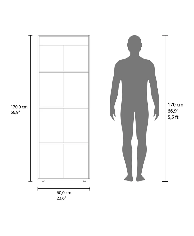 Flynama Armoire 66.9 Inch High 2 Doors 4 Shelves Bedroom Storage Cabinet