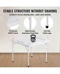 Mecale 35.4" Square Folding Mahjong Table for 4 Players, Wear-Resistant Green Top, Cup Holders & Chip Trays, Portable Game Table