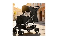 Zeus and Ruta Foldable 3 Wheels Cat Stroller with Brake Up To 35lbs Travel Camp