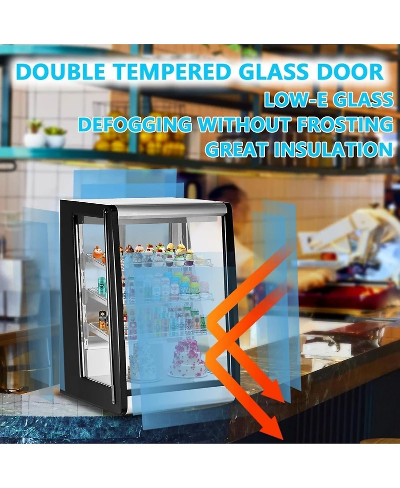 gaomon Countertop Refrigerated Display 5.2 Cu.Ft/146L Commercial Cake Display Refrigerator with Digital controller, Led display, Led Lighting