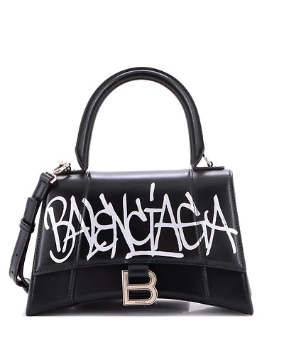 Pre-Owned Balenciaga Small Graffiti Hourglass Top Handle Bag Leather