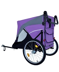 Zeus & Ruta 2-in-1 Cat Trailer Cart with Detachable Hitch Push Handle Quick Release Wheel Storage