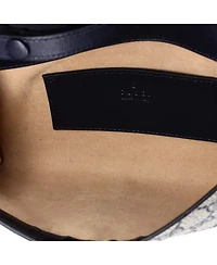 Pre-Owned Gucci Mini Horsebit 1955 Curved Flap Shoulder Bag Gg Coated Canvas