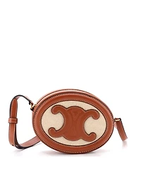 Pre-Owned Celine Triomphe Oval Crossbody Bag Canvas and Leather