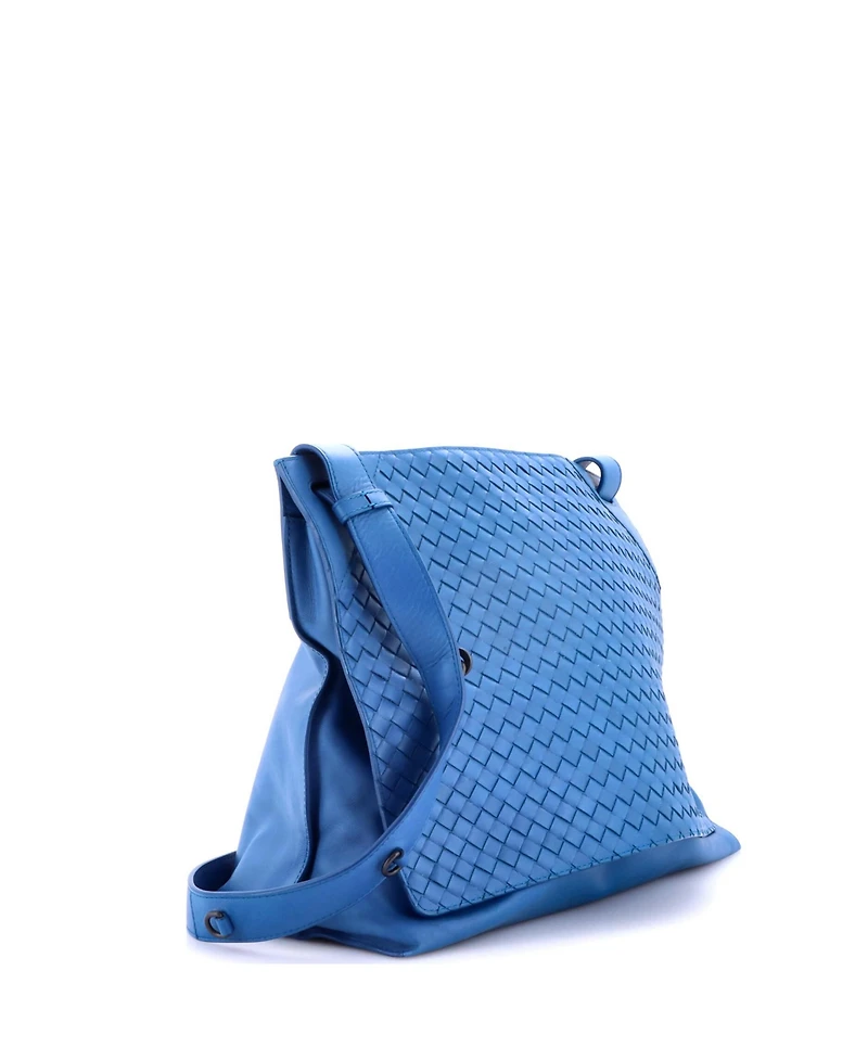 Pre-Owned Bottega Veneta Large Square Panelled Messenger Bag Intrecciato Nappa