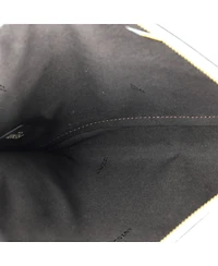 Pre-Owned Fendi Large Logo Flat Wristlet Pouch Embossed Leather