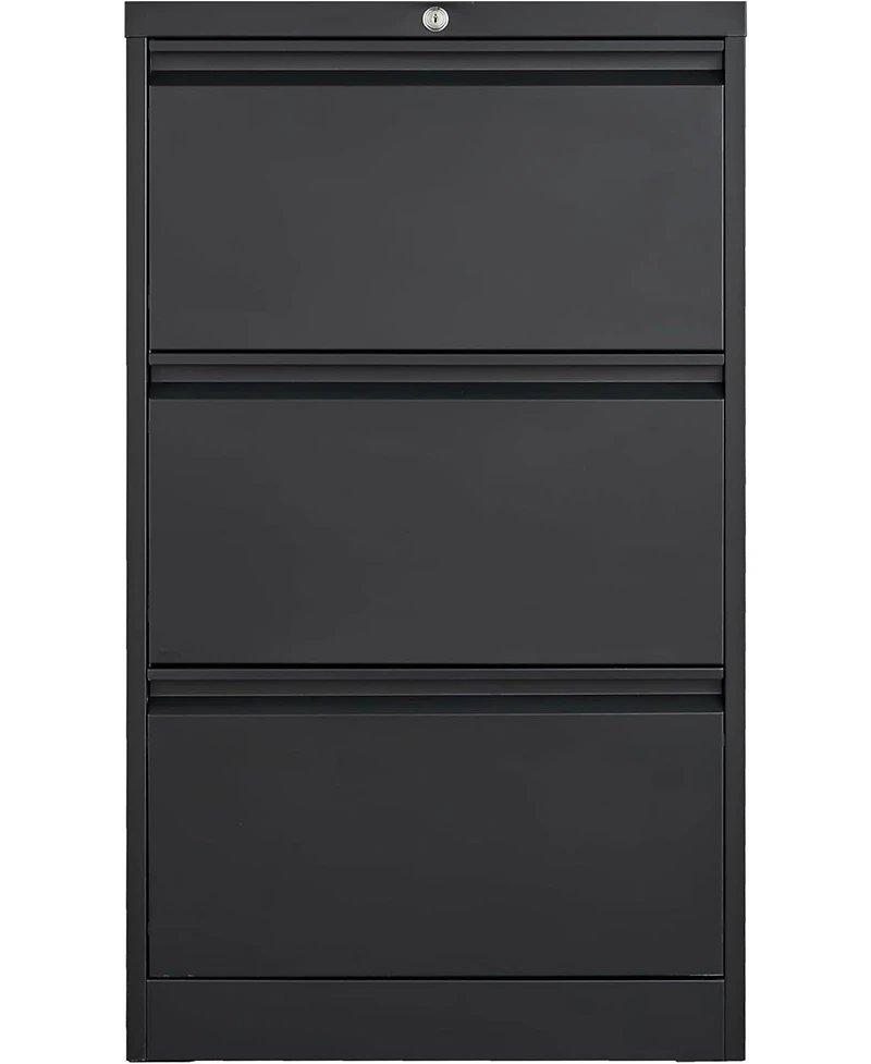 gaomon 3 Drawer Lateral File Cabinet, Heavy Duty Metal Filing Cabinet with Locks for Home Office, Black Cabinets Business Card Holder