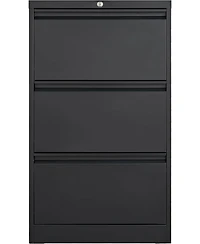 gaomon 3 Drawer Lateral File Cabinet, Heavy Duty Metal Filing Cabinet with Locks for Home Office, Black Cabinets Business Card Holder