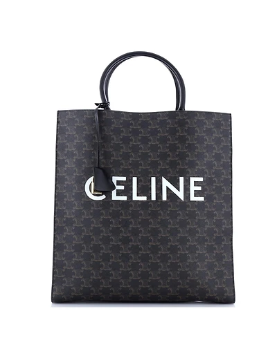 Pre-Owned Celine Large Vertical Cabas Tote Triomphe Coated Canvas