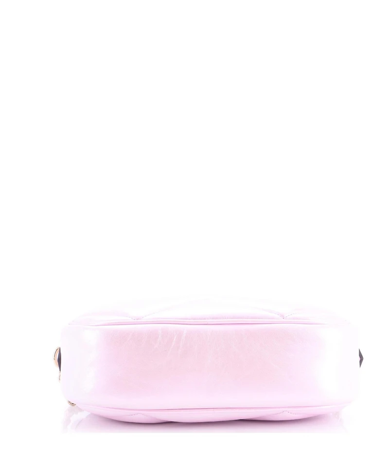 Pre-Owned Gucci Small Gg Marmont Shoulder Bag Chevron Iridescent Leather