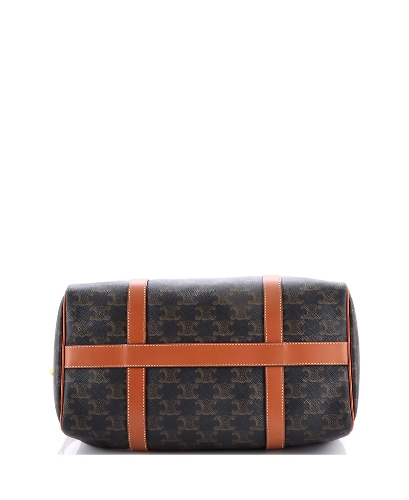 Pre-Owned Celine Medium Boston Bag Triomphe Coated Canvas