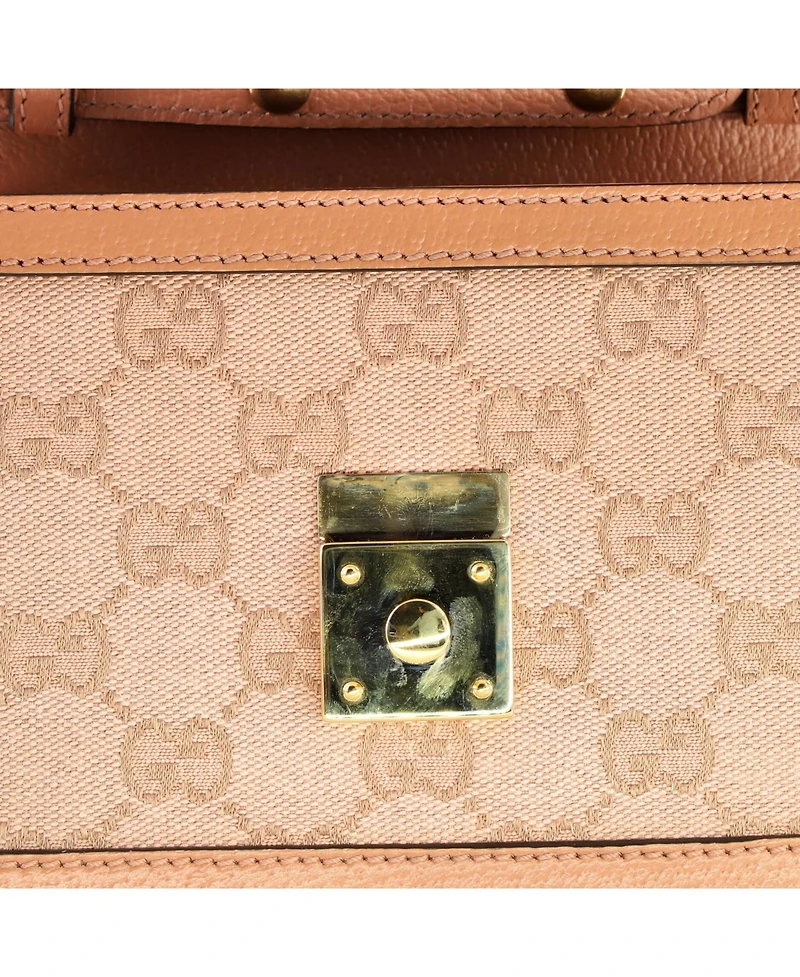 Pre-Owned Gucci Mini Ophidia Flap Top Handle Bag Gg Coated Canvas