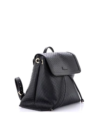 Pre-Owned Gucci Medium Drawstring Flap Backpack Microguccissima Leather