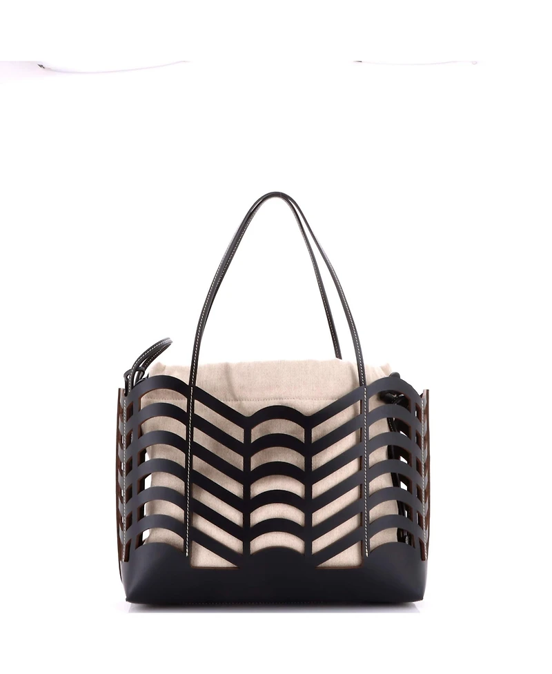 Pre-Owned Chloe Small Kayan Tote Laser Cut Leather and Canvas