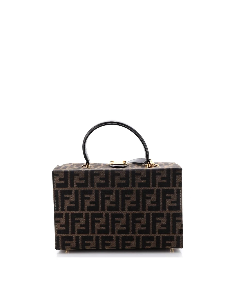 Pre-Owned Fendi Medium Vintage Convertible Lock Box Bag Zucca Canvas