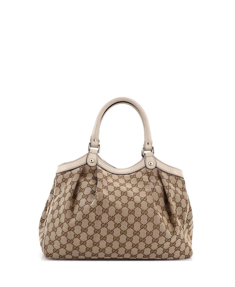Pre-Owned Gucci Medium Sukey Tote Gg Canvas with Leather