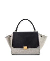 Pre-Owned Celine Medium Trapeze Bag Leather and Felt