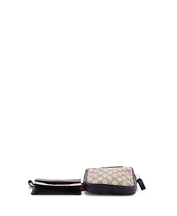 Pre-Owned Gucci Double Web Belt Bag Gg Coated Canvas with Leather