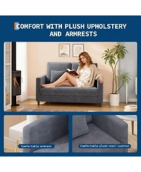 gaomon Loveseat Sofa Love Seat for Small Spaces, Mid Century Accent Chair, Solid Wood Frame, Tool-Free Assembly, Comfy Couch