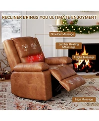 gaomon Pu Leather Power Lift Recliner Chair with Massage and Heat, Adjustable Furniture for Back, Legs w/ 3 Positions, Usb Port, Side Pocket
