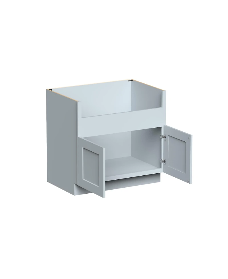 Boyel Living W36" Dove Farmhouse Sink Base Cabinet with Full Overlay Hdf Doors and Dovetail Drawer