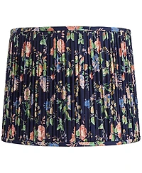 Springcrest Sally 13" Top x 15" Bottom x 12" High x 12" Slant Print Lamp Shade Replacement Pleated Rose Floral Spider Harp Finial