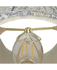 Springcrest Nelle 3 1/2" Top x 6" Bottom x 5" High x 5" Slant Print Lamp Shade Replacement Set of Pleated Clip On Candelabra