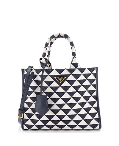Pre-Owned Prada Small Symbole Shopper Tote Jacquard