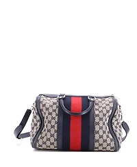 Pre-Owned Gucci Medium Vintage Web Boston Bag Gg Canvas