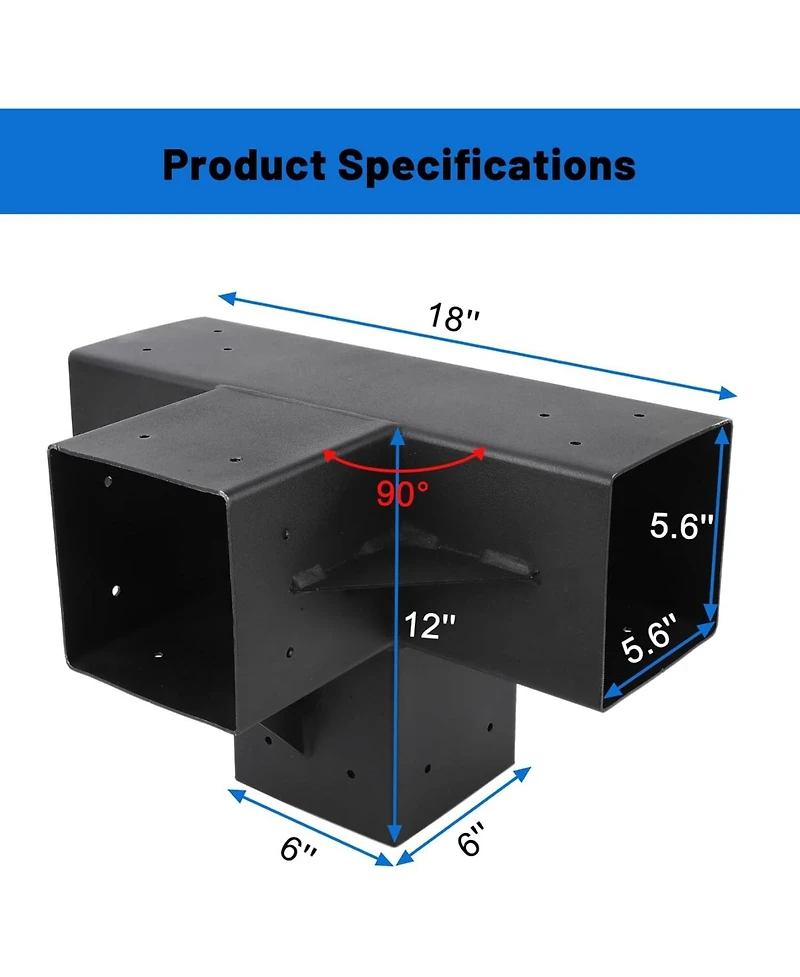 gaomon Pergola Brackets Kit for 6"x 6" (Actual 5.6" X 5.6") Lumber