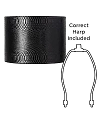 Springcrest Set of 2 Drum Print Lamp Shades Medium 15" Top x 15" Bottom x 11" Slant Spider Replacement Harp Finial Fitting