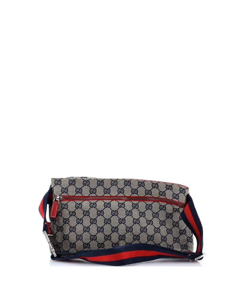 Pre-Owned Gucci Vintage Double Belt Bag Gg Canvas with Leather