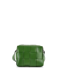 Pre-Owned Bottega Veneta Cassette Zip Camera Crossbody Bag Maxi Intrecciato Leather