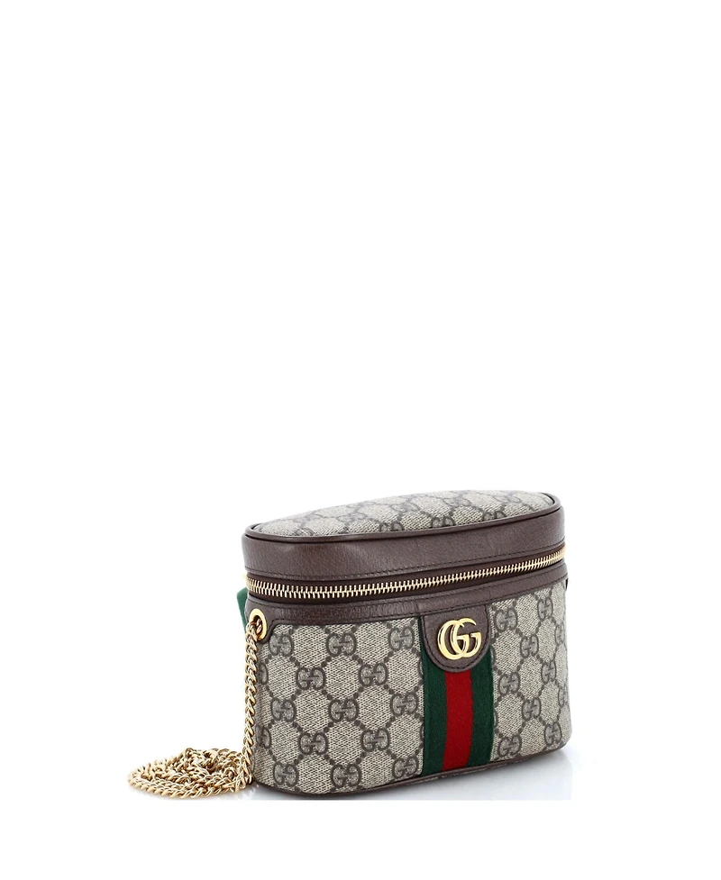 Pre-Owned Gucci Small Ophidia Chain Belt Bag Gg Coated Canvas