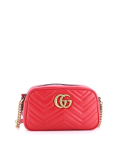 Pre-Owned Gucci Small Gg Marmont Shoulder Bag Matelasse Leather