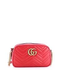 Pre-Owned Gucci Small Gg Marmont Shoulder Bag Matelasse Leather