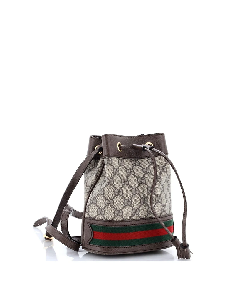 Pre-Owned Gucci Mini Ophidia Bucket Bag Gg Coated Canvas