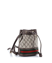 Pre-Owned Gucci Mini Ophidia Bucket Bag Gg Coated Canvas