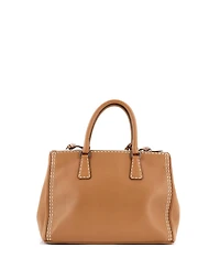Pre-Owned Prada Medium Galleria Double Zip Tote Stitched Leather