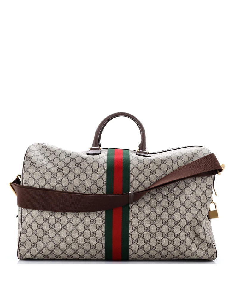 Pre-Owned Gucci Large Ophidia Convertible Boston Bag Gg Coated Canvas