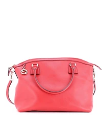 Pre-Owned Gucci Medium Gg Charm Convertible Dome Satchel Leather