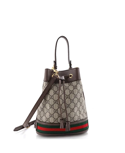 Pre-Owned Gucci Small Ophidia Bucket Bag Gg Coated Canvas