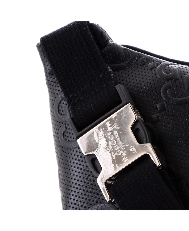 Pre-Owned Gucci Small Belt Bag Gg Embossed Perforated Leather