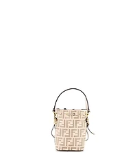 Pre-Owned Fendi Mini Mon Tresor Bucket Bag Zucca Embossed Leather