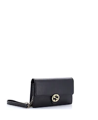 Pre-Owned Gucci Interlocking Wallet on Chain Leather