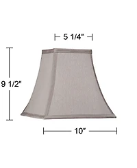 Springcrest Collection Set of 2 Square Lamp Shades Pewter Small 5.25" Top x 10" Bottom x 9.5 High Spider with Replacement Harp and Finial Fitting