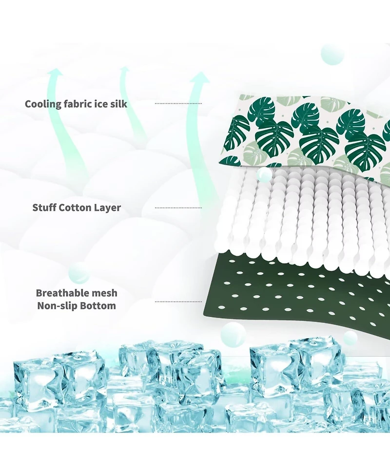 Aronkl Pack Of 4 Pet Mat Upgrade Ice Silk Qmax>0.345 Washable Portable For Dogs Cats Summer