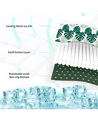 Aronkl Pack Of 4 Pet Mat Upgrade Ice Silk Qmax>0.345 Washable Portable For Dogs Cats Summer